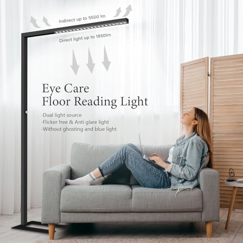 STERREN 77 LED Floor Lamp with Dimming and Natural Light - Black