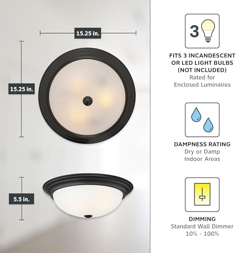 DESIGNERS FOUNTAIN Reedley 3-Light Flush Mount Ceiling Light