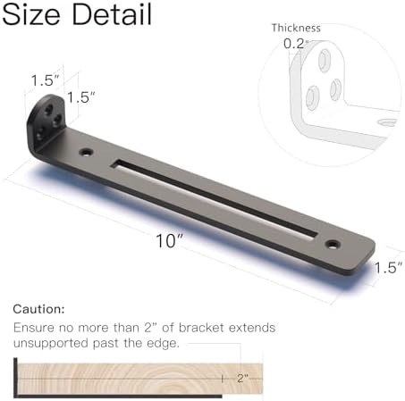 6 Pack 10 Inch Heavy Duty Floating Shelf Brackets