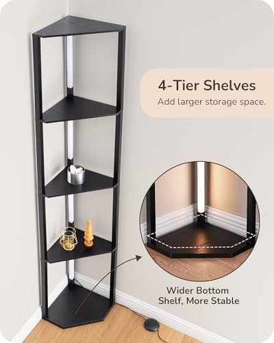 EDISHINE 64 Corner Display Shelf with Light