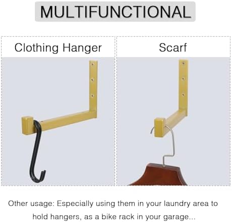 OVOV 6 Pack Heavy Duty Shelf Brackets Gold 10 Inch