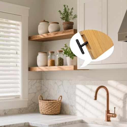 6 Inch Floating Shelf Brackets 6-Pack - Heavy Duty Steel Hidden Wall Mounts