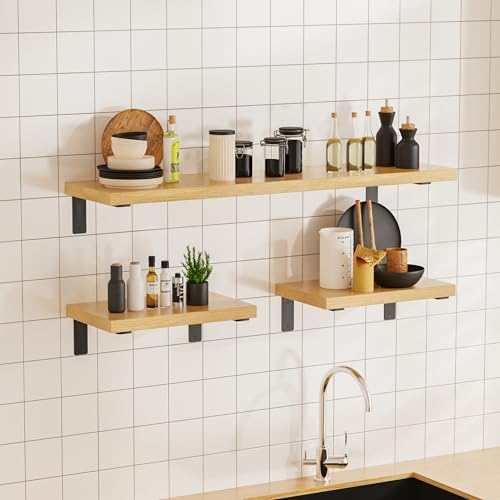 KLOMPAR Heavy Duty L Shelf Bracket 6 Pack Black