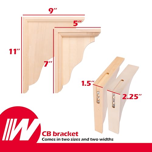WADDELL Two-Way Corner Bracket - Unfinished Hardwood
