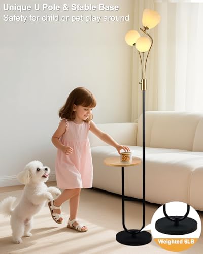 Lightdot 65 Inch Floor Lamp with Dimmable LED and Tray