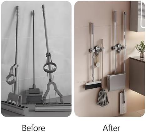 Atlodas Broom Holder Mop Hanger Organizer for Home Storage