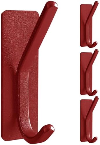 Paoli Heavy Duty Self Adhesive Hooks Set of 4 Red