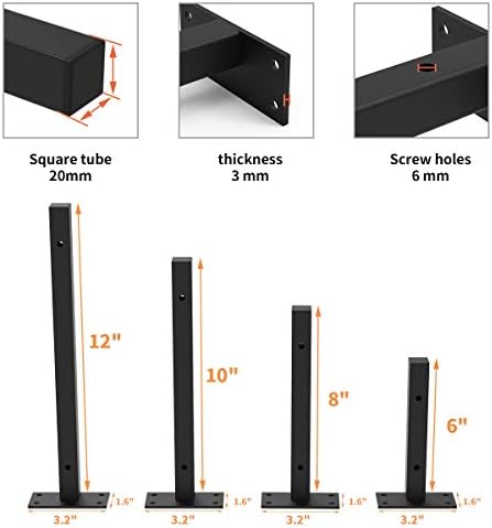 Heavy Duty Floating Shelf Brackets 10 Inch 6 Pack
