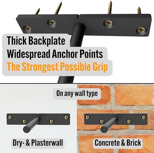 EVALD Heavy Duty Floating Shelf Bracket 4 Pack