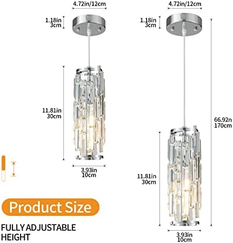 LMQNINE Chrome Pendant Light 3-Pack Set