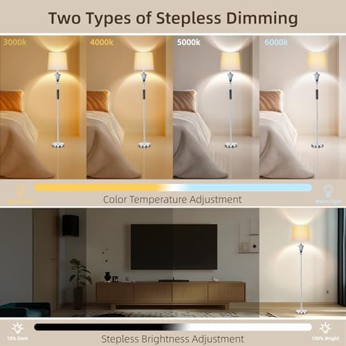 Blue Glass Floor Lamp with Smart Remote Control