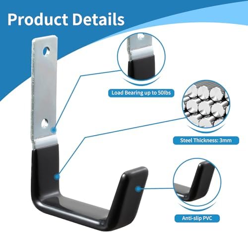 Heavy Duty Steel Garage Hooks - 2PC Set