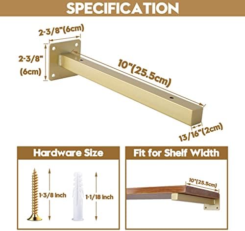 AddGrace 10 Inch L Brackets for Floating Shelves