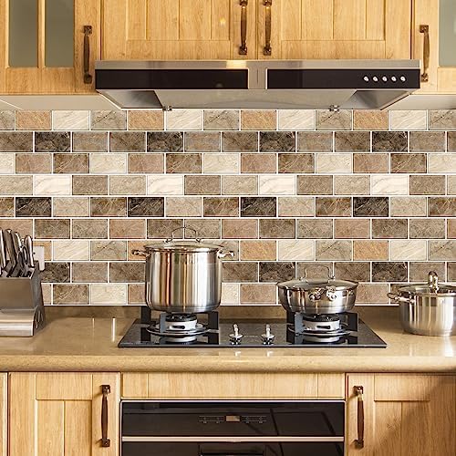URCOLOR 10-Sheet Peel and Stick Marble Wall Tile