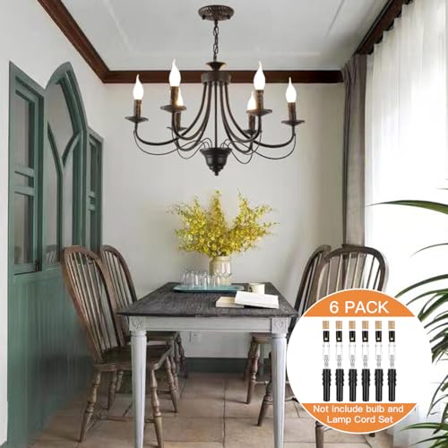 Helunsi 6-Piece E12 Chandelier Socket Kit