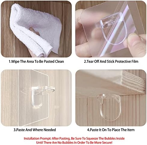 AccEncyc Adhesive Shelf Bracket 12Pcs Punch Free Support Pegs