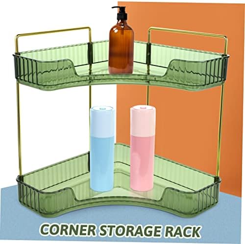 PRETYZOOM Transparent Corner Shelf Organizer for Kitchen and Bathroom