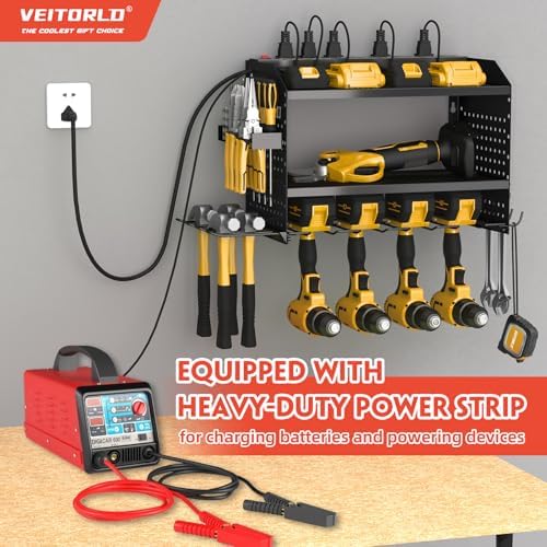 Veitorld Power Tool Organizer Wall Mount with Charging Station