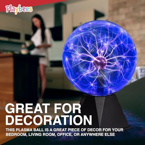 Playbees Blue Plasma Ball 7 Inch Tesla Coil Bulb