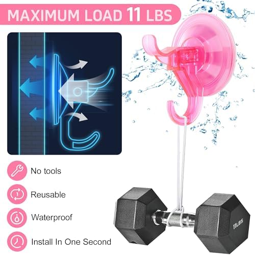 ANDGOO 10 Pack Heavy Duty Suction Cup Hooks for Bathroom