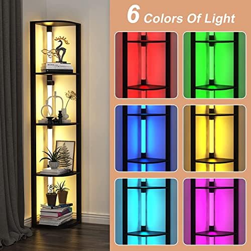 VTRIN 5-Tier Corner Shelf with LED Light