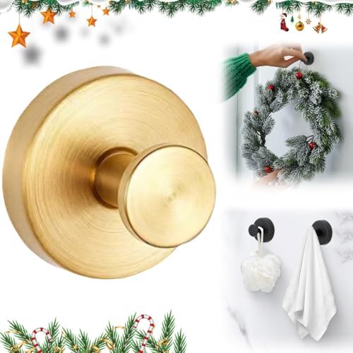 Luxe Hold No Drill Suction Cup Hooks for Wreaths and Towels