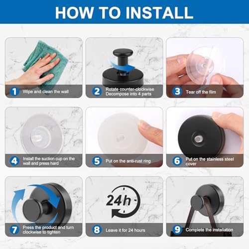 EASETROL Suction Cup Hooks for Shower 2 Pack