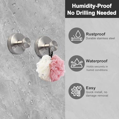 Suction Cup Hooks for Shower and Bathroom Use