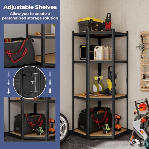 Tangkula 4-Tier Corner Shelving Unit 1600 LBS Heavy Duty
