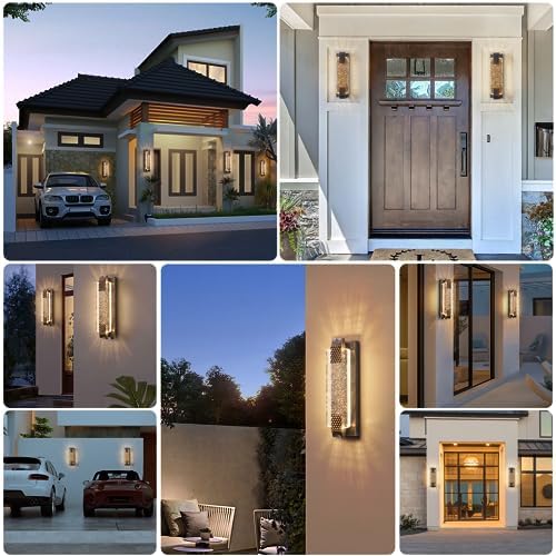 Dusk to Dawn Outdoor Wall Light with Crystal Bubble Glass