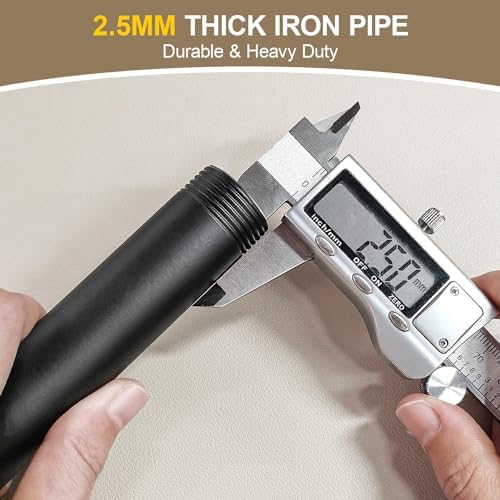 Industrial Iron Pipe Shelving Wall-Mount 5-Tier