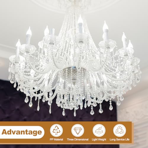 PATIKIL 26 Inch Tall Candle Socket Covers 10Pcs White E12