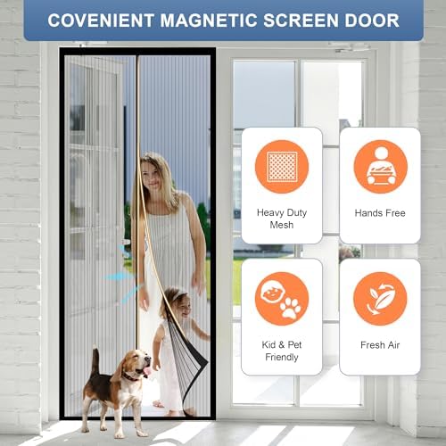Magnetic Screen Door Mesh 36x83 Inch Bug Proof