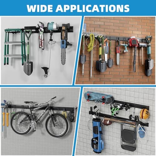 TICONN Wall Mounted Tool Storage Rack with 4 Hooks