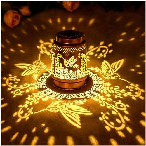 EZTZEN Hummingbird Solar Lantern Outdoor Hanging Light
