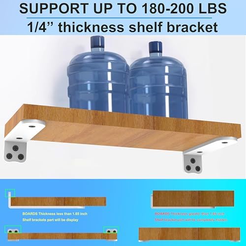 Heavy Duty Shelf Bracket 6 Pack White 6 Inch