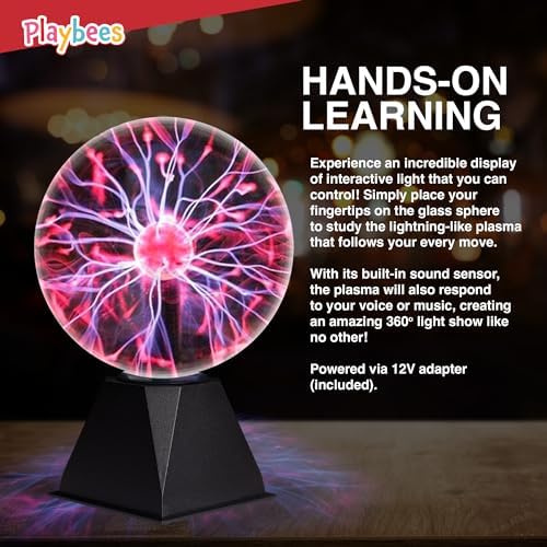 Red Plasma Ball 7 Inch Plug In Tesla Coil Bulb