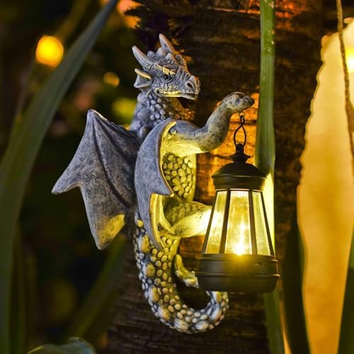 Solar Garden Decor Dragon Tree Hugger - 93 Inch Figurine Light