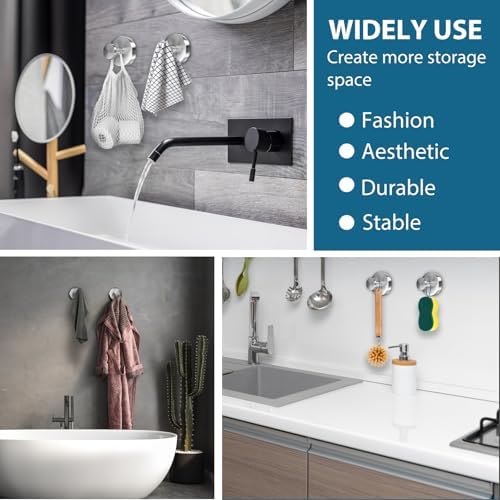 AbluFirst Suction Cup Hooks for Shower and Bathrooms