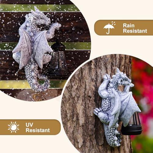Solar Garden Decor Dragon Tree Hugger - 93 Inch Figurine Light