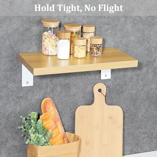 Alise Heavy Duty L-Shaped Shelf Brackets - White 7x42 Inch Pack of 4