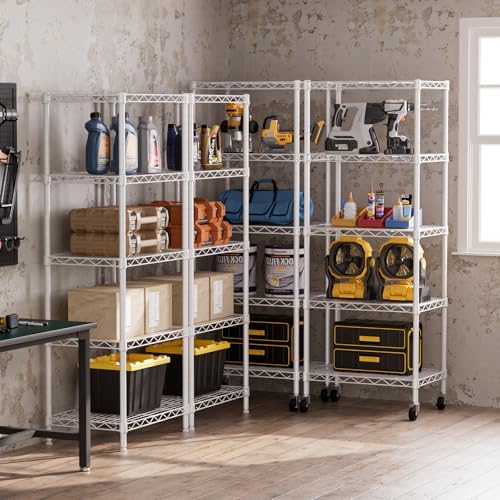 SINGAYE 5 Piece Adjustable Metal Wire Shelves Organizer