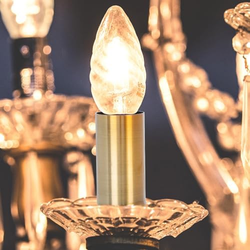 6pcs Candle Chandelier Sleeves Golden Iron Light Tube Covers