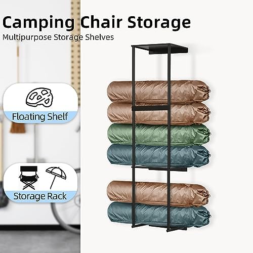 Stylish Double Layer Metal Chair Wall Storage Rack