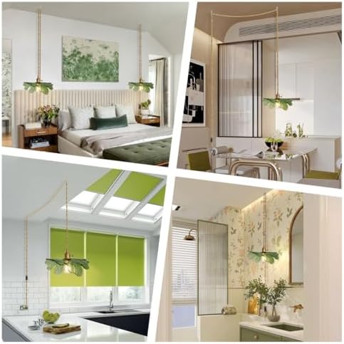Plug in Pendant Light with Brass Base and Glass Shade