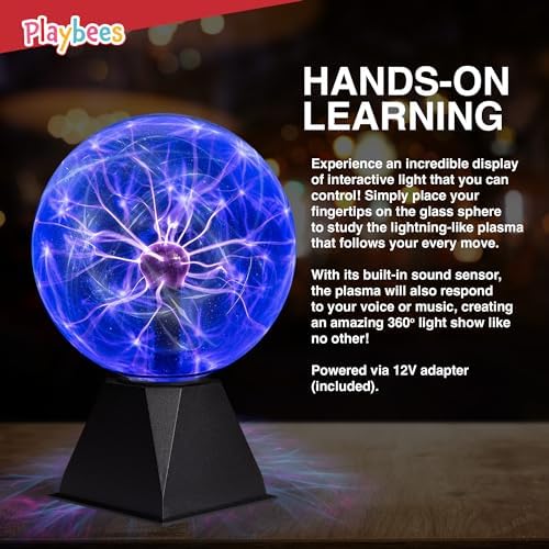 Playbees Blue Plasma Ball 7 Inch Tesla Coil Bulb