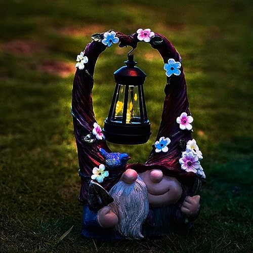 Outdoor Couple Gnome Decorations with Solar Light
