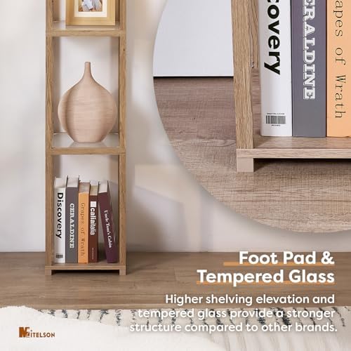 MITELSON Floor Lamp with Shelves and LED Light