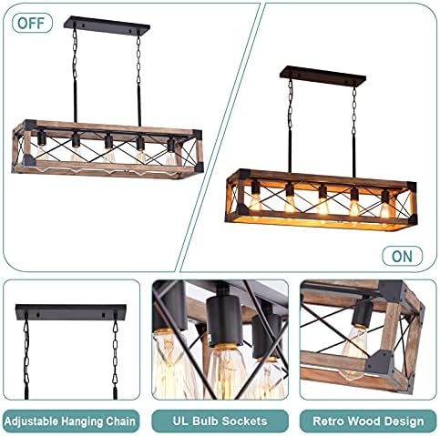 Airposta Farmhouse Linear Chandelier 5 Lights
