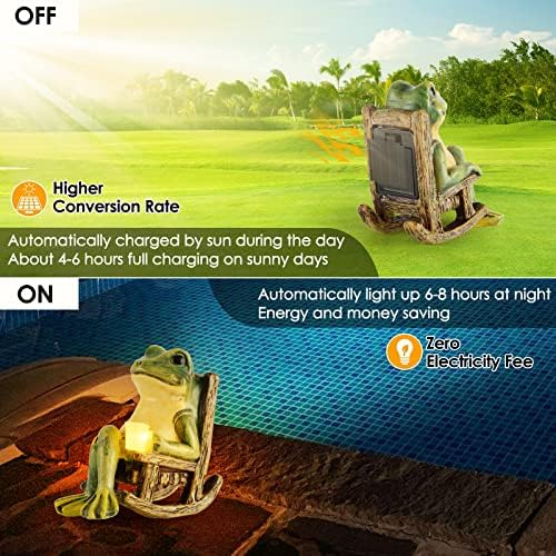 Solar-Powered Miniature Frog Garden Decor Statue